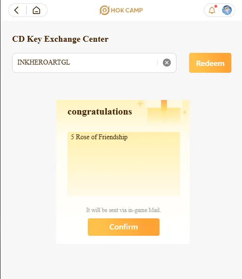 Enter the code and redeem